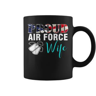 Proud Air Force Wife With American Flag Veteran Gift Coffee Mug | Mazezy