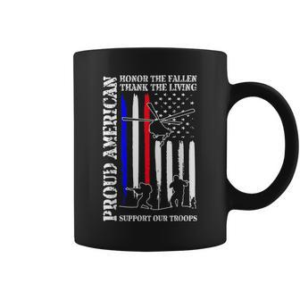 Proud American Honor The Fallen Thank You Veterans Retro Coffee Mug - Seseable