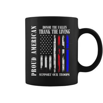 Proud American Honor The Fallen Thank You Veterans Usa Flag Coffee Mug - Seseable
