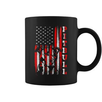 Proud American Pitbull Terrier Flag Funny Dog Dad Mom Gifts Coffee Mug - Seseable