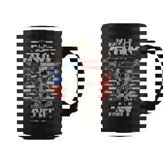 Proud Army Aunt America Flag Us Military Pride Coffee Mug - Seseable