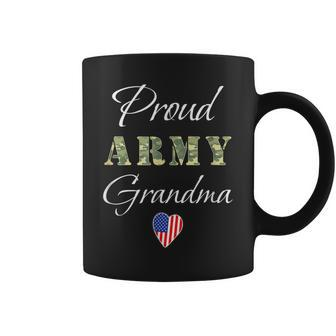 Proud Army Grandma America Flag Heart Gift For Grandma Coffee Mug | Mazezy
