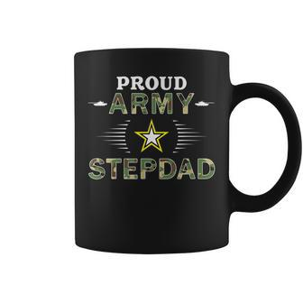 Proud Army Stepdad Military Pride Camouflage Graphics Army Gift For Mens Coffee Mug | Mazezy