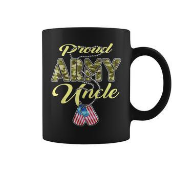 Proud Army Uncle Camo Us Flag Dog Tag Military Family Gifts Gift For Mens Coffee Mug | Mazezy
