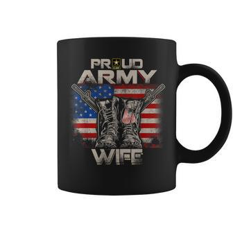Proud Army Wife America Flag Us Military Pride Coffee Mug | Mazezy