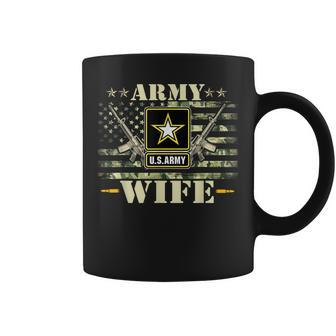 Proud Army Wife United States Usa Flag Mother Gift For Womens Coffee Mug | Mazezy