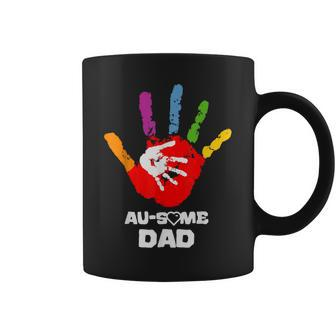 Proud Au-Some Dad Autism Awareness Autism Mom Autism Dad Coffee Mug | Mazezy
