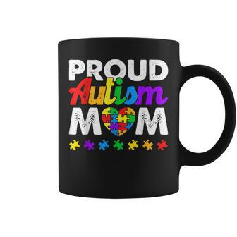 Proud Autism Mom Autism Awareness Acceptance Colorful Puzzle Coffee Mug | Mazezy