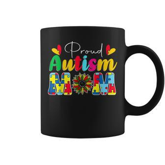 Proud Autism Mom Awareness Sunflower Coffee Mug | Mazezy