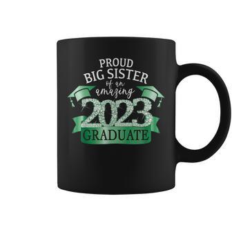 Proud Big Sister I 2023 Graduate Black Green Outfit Coffee Mug | Mazezy