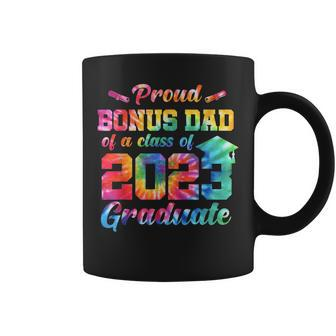 Proud Bonus Dad Of A Class Of 2023 Graduate Senior Tie Dye Coffee Mug | Mazezy