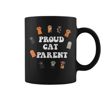 Proud Cat Parent For Best Cat Mom And Cat Dad Cute Cat Paws Coffee Mug | Mazezy