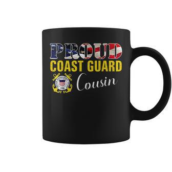 Proud Coast Guard Cousin With American Flag Gift Veteran Day Coffee Mug - Seseable