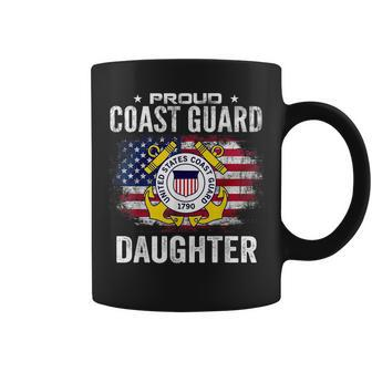 Proud Coast Guard Daughter With American Flag Gift Veteran Coffee Mug - Seseable