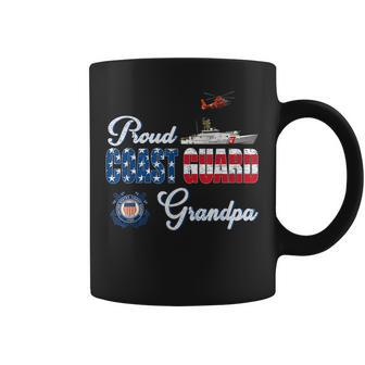 Proud Coast Guard Grandpa Us Military Fathers Day Men Coffee Mug - Seseable