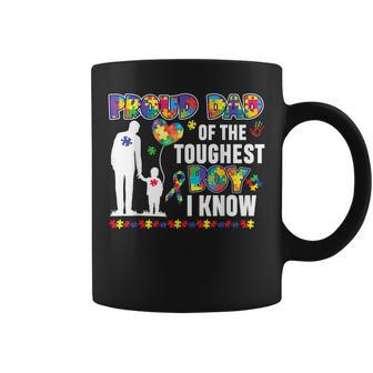 Proud Dad Of The Toughest Boy Autistic Autism Awareness Mens Coffee Mug | Mazezy