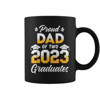 Proud Dad Of Two 2023 Graduates Senior 23 Twins Graduation Coffee Mug | Mazezy