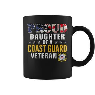 Proud Daughter Of A Coast Guard Veteran American Flag Gift Coffee Mug - Seseable