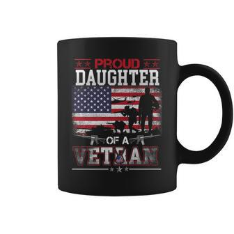 Proud Daughter Of A Veteran Usa Flag Military Veterans Day Coffee Mug - Seseable