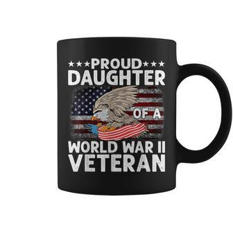 Proud Daughter Veteran American Flag Patriotic Veterans Day Coffee Mug - Seseable