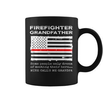 Proud Firefighter Grandfather Fireman Firewoman Grandpa Flag Coffee Mug | Mazezy