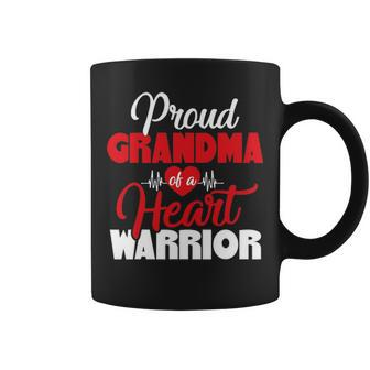 Proud Grandma Of A Heart Warrior Chd Awareness Gift Coffee Mug - Seseable
