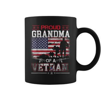 Proud Grandma Of A Veteran Us Flag Military Veterans Day Coffee Mug - Seseable