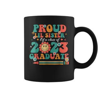 Proud Lil Sister Of A Class Of 2023 Graduate Senior 23 Retro Coffee Mug | Mazezy UK