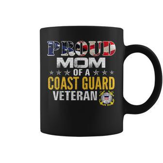 Proud Mom Of A Coast Guard Veteran American Flag Military Coffee Mug - Seseable