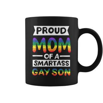 Proud Mom Of A Smartass Gay Son Funny Lgbt Pride Month Women Coffee Mug - Thegiftio UK