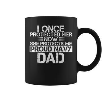 Proud Navy Dad Daughter Military Air Force Navy T Coffee Mug | Mazezy