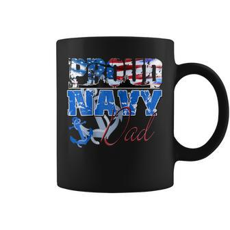 Proud Navy Dad Patriotic Sailor Shirt Fathers Day Coffee Mug | Mazezy