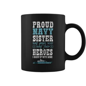 Proud Navy Sister Funny Best Sisters Graphic Coffee Mug | Mazezy