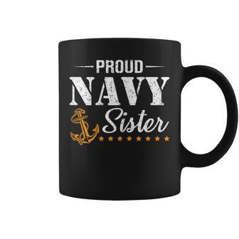 Proud Navy Sister Nautical Anchor Women Girl Sis Navy Family Gift For Womens Coffee Mug