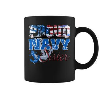 Proud Navy Sister Patriotic Sailor Shirt Siblings Day Coffee Mug | Mazezy