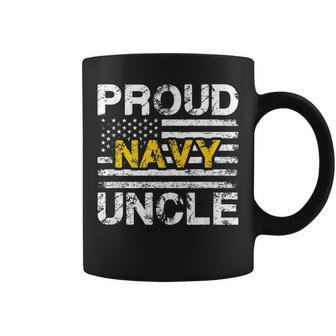 Proud Navy Uncle Us Flag - Military Family Appreciation Coffee Mug - Seseable