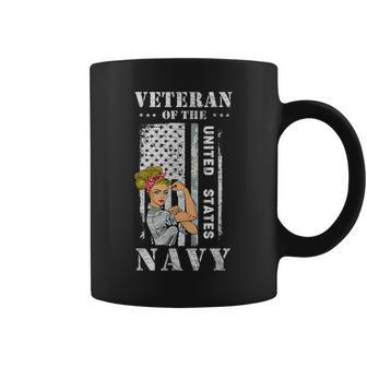 Proud Navy Women US Military Veteran Veterans Day Coffee Mug - Seseable