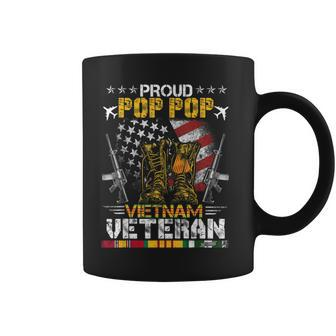 Proud Pop Pop Of Vietnam Veteran Us Flag Gifts Proud Veteran Coffee Mug - Seseable