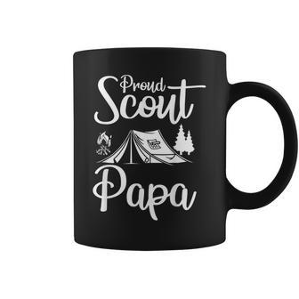Proud Scout Papa Camping Scouting Tent Scout Dad Leader Coffee Mug | Mazezy