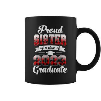 Proud Sister Of A Class Of 2023 Graduate Red Plaid Coffee Mug | Mazezy