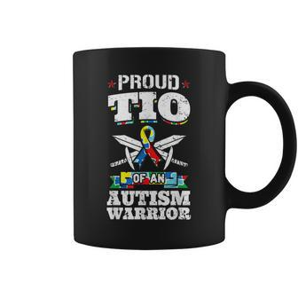 Proud Tio Of An Autism Warrior Awareness Ribbon Uncle Coffee Mug | Mazezy CA