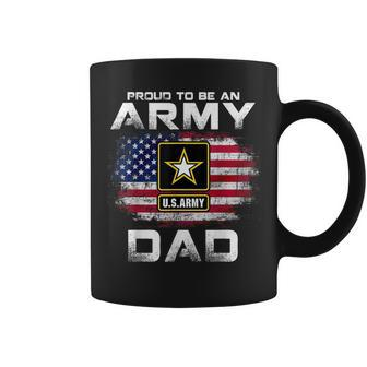 Proud To Be An Army Dad With American Flag Gift Veteran Coffee Mug - Seseable