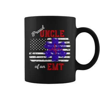 Proud Uncle Of An Emt Distressed Flag Paramedic Gift For Mens Coffee Mug | Mazezy