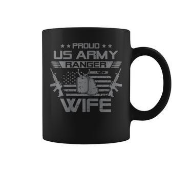 Proud Us Army Ranger Wife Flag American Usa Military Veteran Gift For Womens Coffee Mug | Mazezy