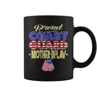 Proud Us Coast Guard Brother-In-Law Dog Tags Military Family Coffee Mug - Seseable