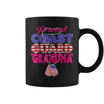 Proud Us Coast Guard Grandma Dog Tags Military Grandmother Coffee Mug - Seseable
