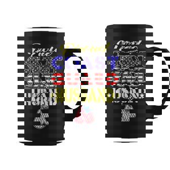 Proud Us Coast Guard Husband Us Flag Dog Tag Military Spouse Coffee Mug | Mazezy