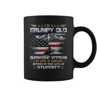 Proud US Submarine Grumpy Old Veteran Submariner Usa Flag Coffee Mug - Seseable