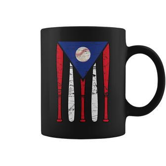 Puerto Rico Baseball Inspired By Puerto Rican Flag Vintage Coffee Mug - Seseable