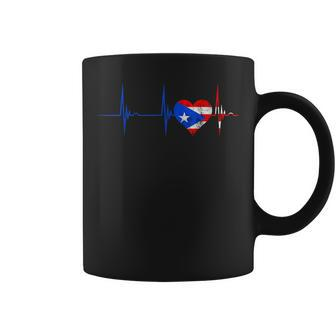 Puerto Rico Heart Puertorro Heartbeat Ekg Pulse Puerto Rican Coffee Mug - Seseable